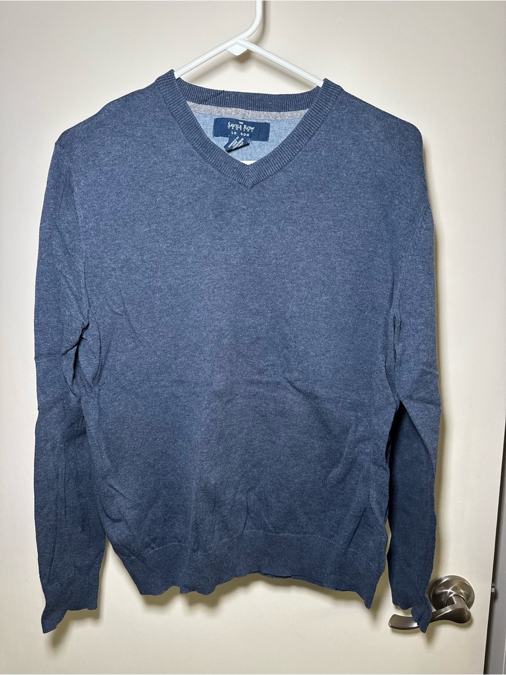 Soft V-Neck Sweater in Heather Blue by split